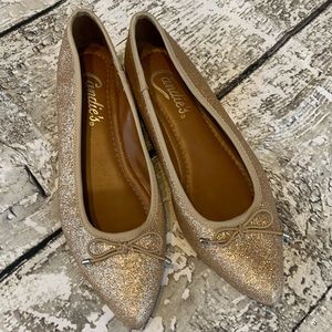Candies Gold Glitter Point Ballet Flat Slip On 6